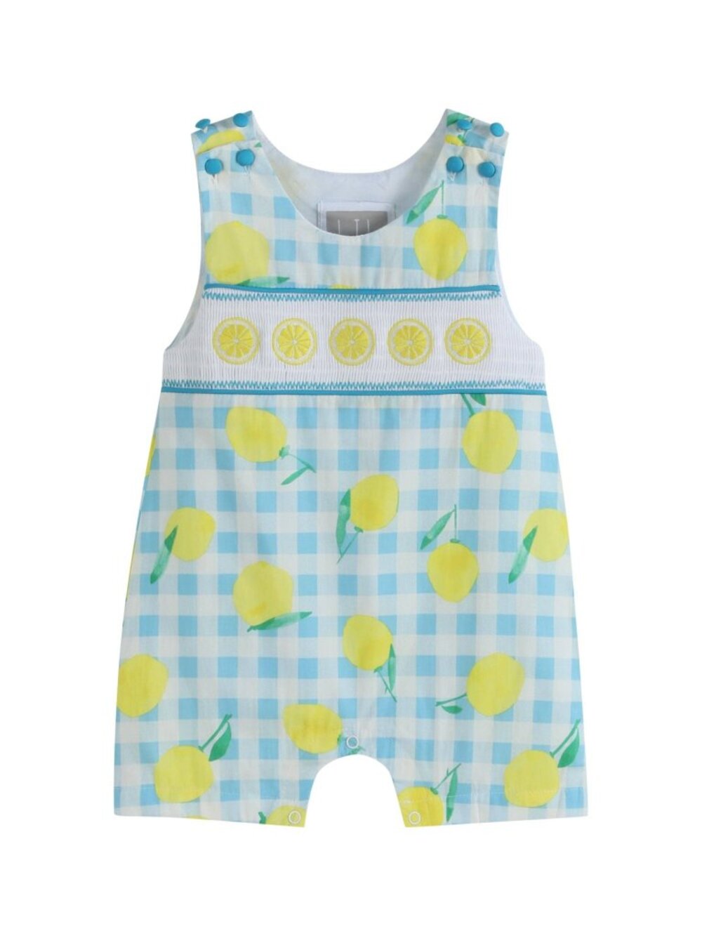 Lemon Smocked Shortalls